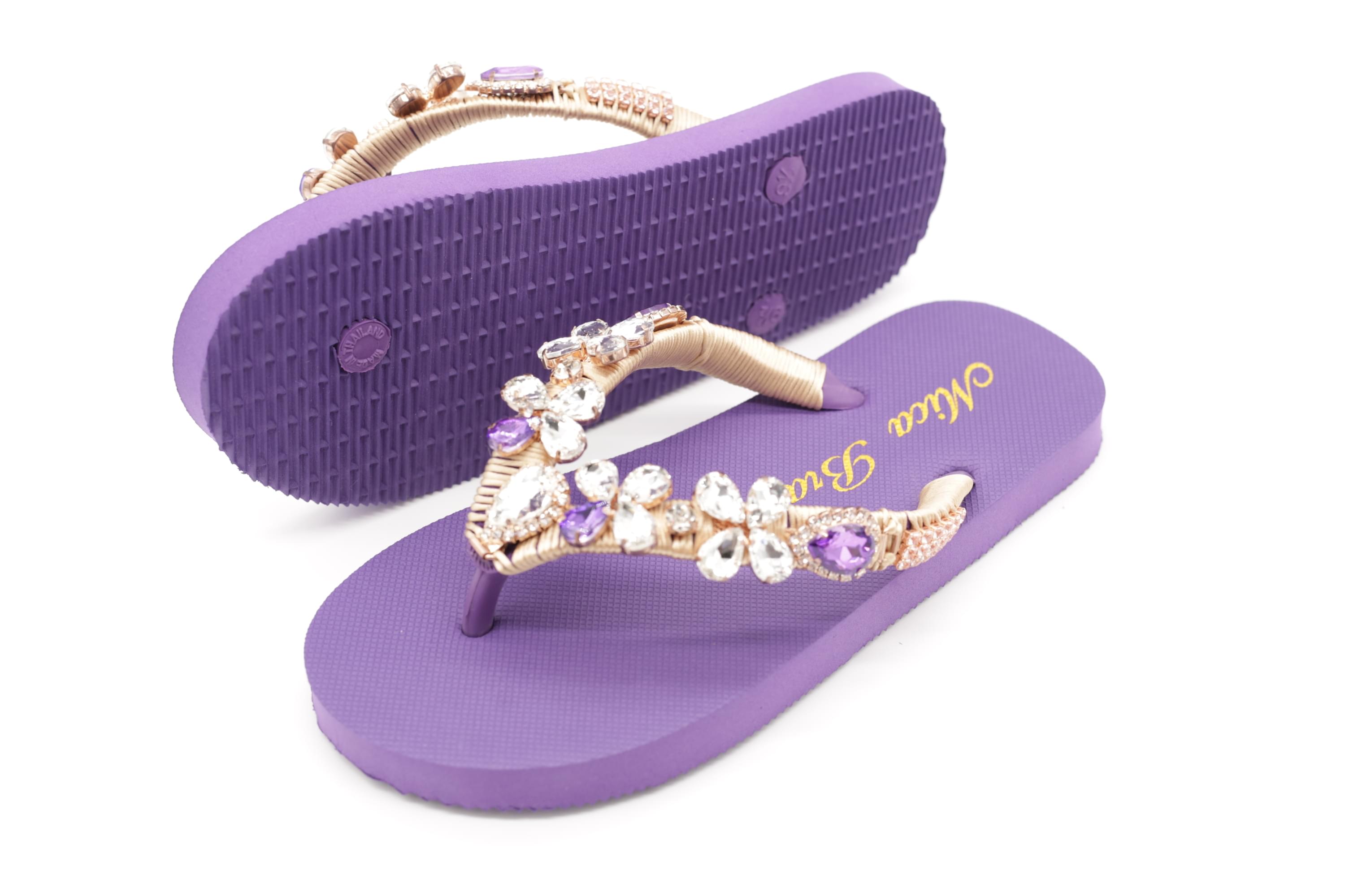 Mica Brands Crystals Jewelry Sandals.